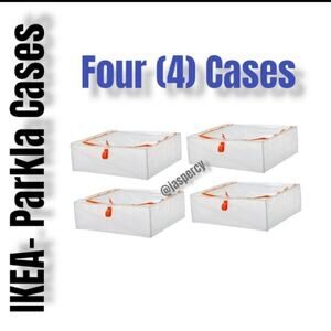 IKEA PÄRKLA Set of Four (4) Roomy Sturdy Storage Reusable Case Tote Travel Cube